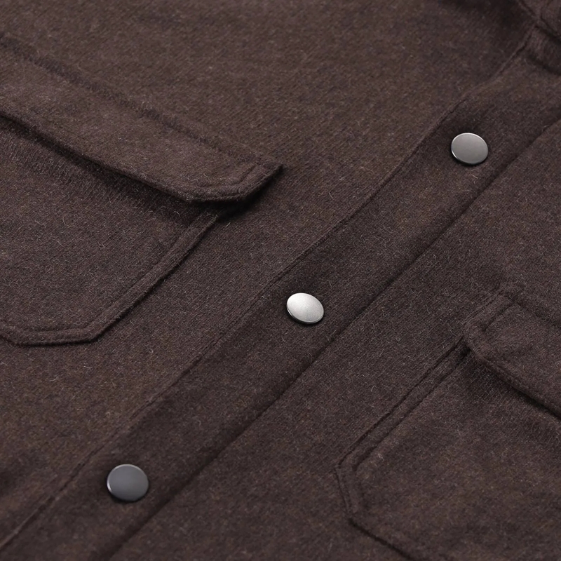 Maurizio Baldassari Hemdjacke Overshirt aus Kaschmir-Mix braun(Image 5)