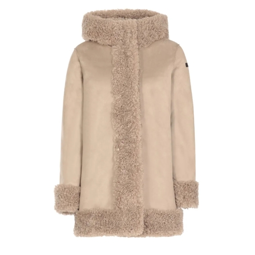 Roberto Ricci Designs Shearling Jacke Lamb Hood Wom Jacket Neutrals