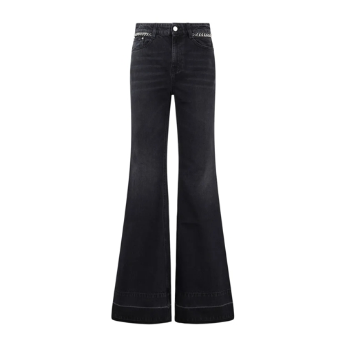 Stella McCartney Jeans Falabella Chain Flare Black Cotton Jeans Black