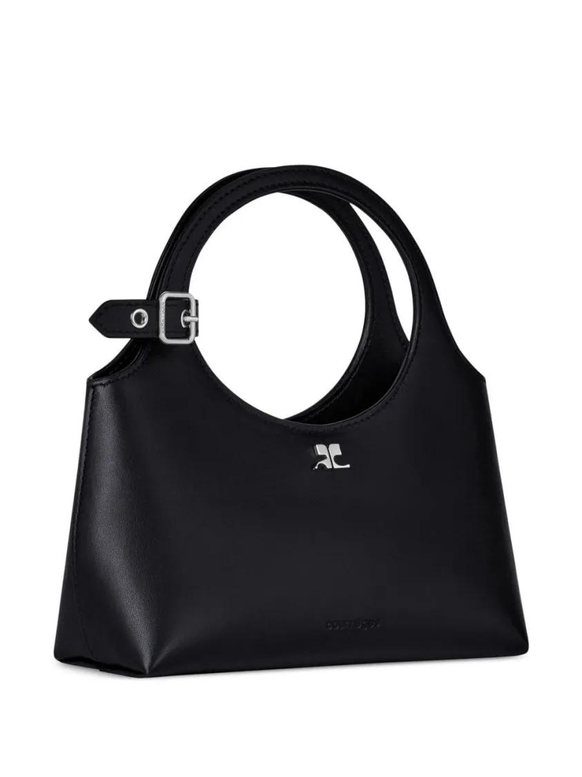 Courrèges Crossbody bags Sleek Black Handbag With Adjustable Strap in zwart