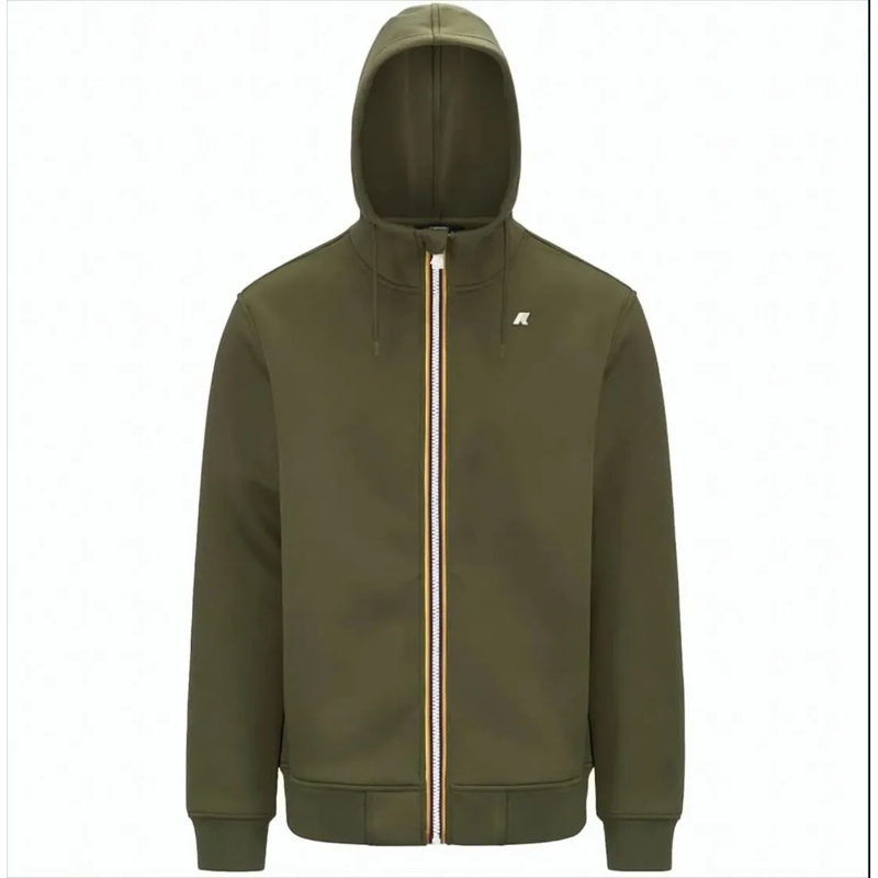 K-Way  Thick Interlock Hoodie With Adjustable Hood Grey