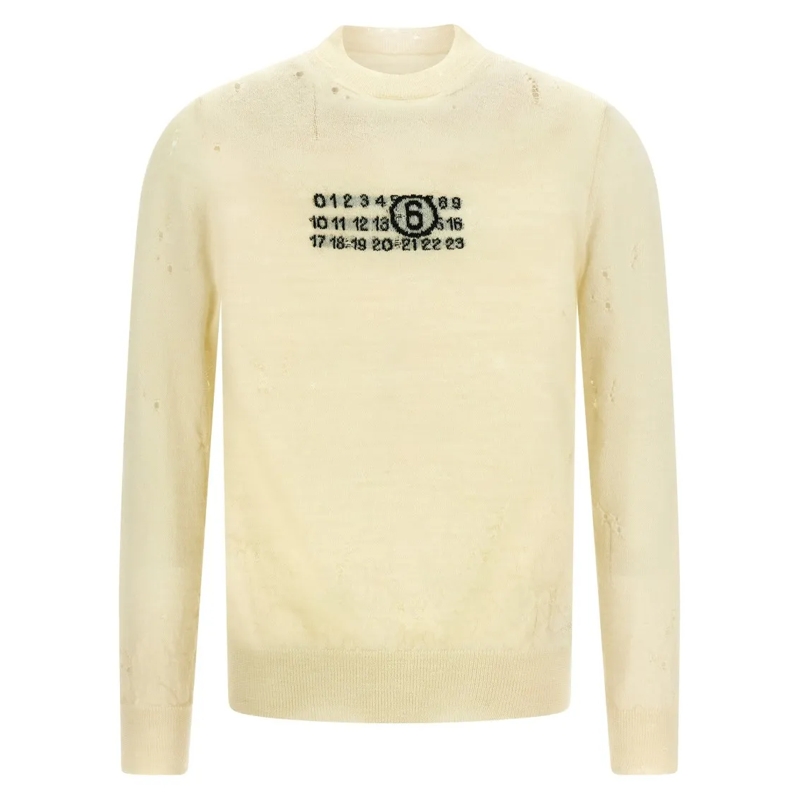 MM6 Maison Margiela Pull Numeric Signature' Sweater Neutrals