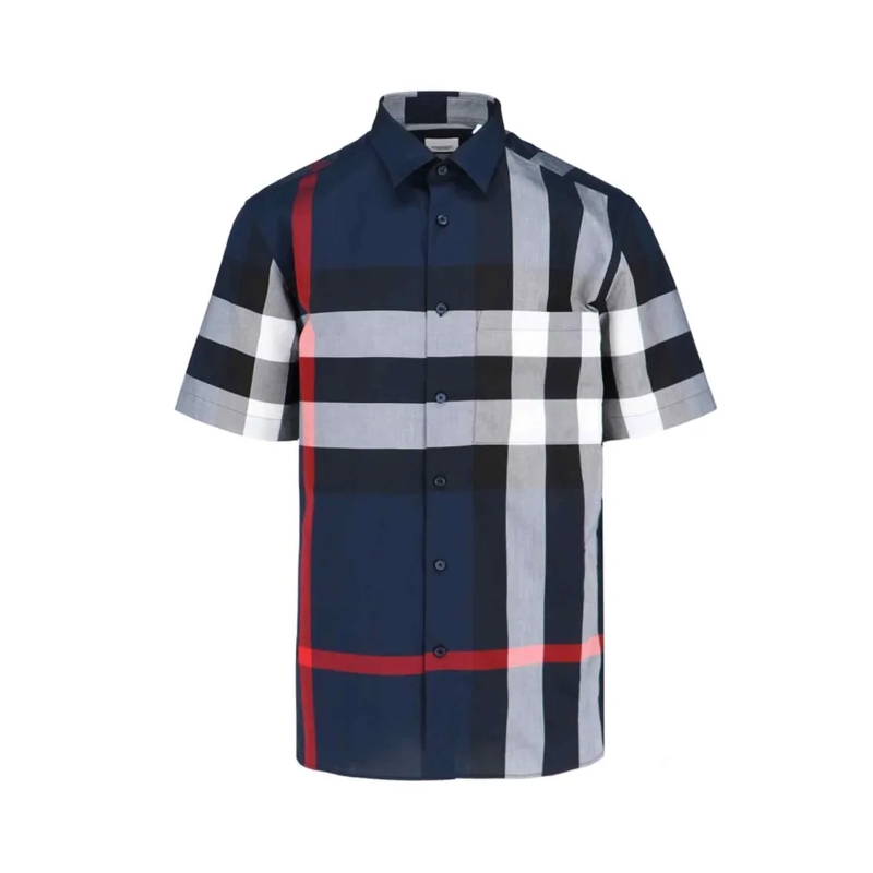 Burberry Haut décontracté Check Shirt – Blue Blue