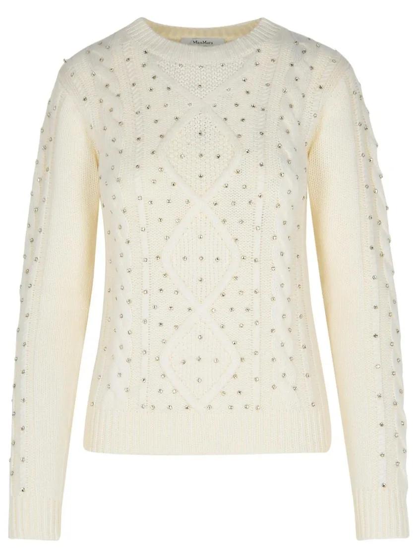 Max Mara - Onde White Wool Blend Sweater - Größe M -