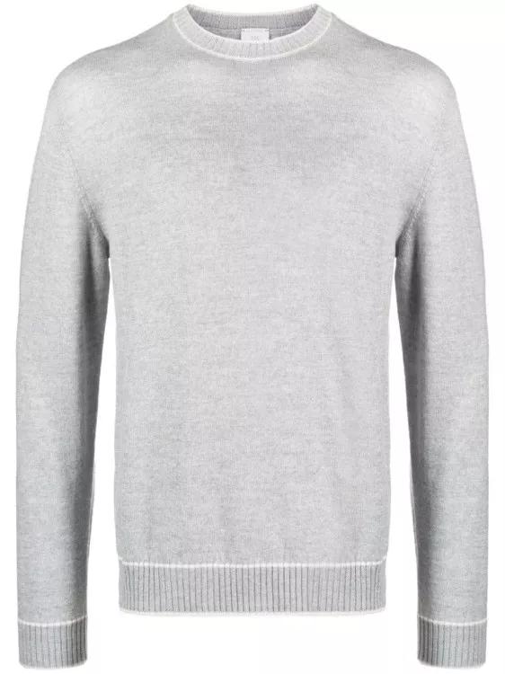 Eleventy - Striped-Edge Wool Knitwear Jumper - Größe XXL - gray