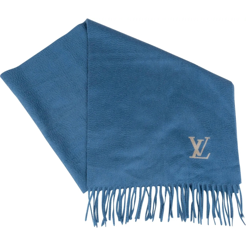 Louis Vuitton Wollschal Louis Vuitton Bleu Cashmere Jhelam Scarf blau