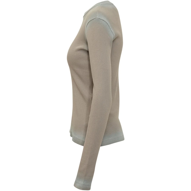 Off-White Haut à manches longues Top a Costine Maniche Lunghe con Logo taupe(Image 3)