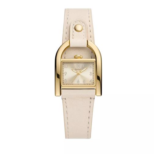 Fossil Harwell Three-Hand LiteHide™ Leather Watch Ecru Montre à quartz