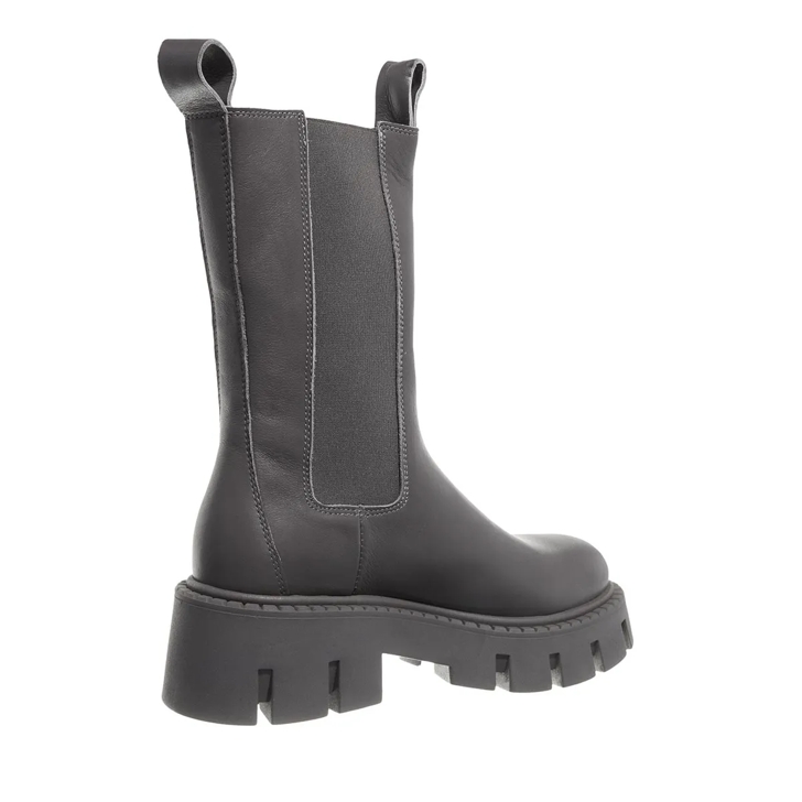 Dark grey leather boots store