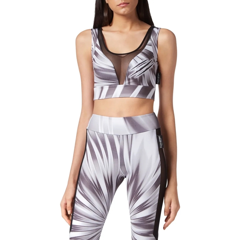 Plein Sport Top Cropped Top Scratch weiss(Image 3)