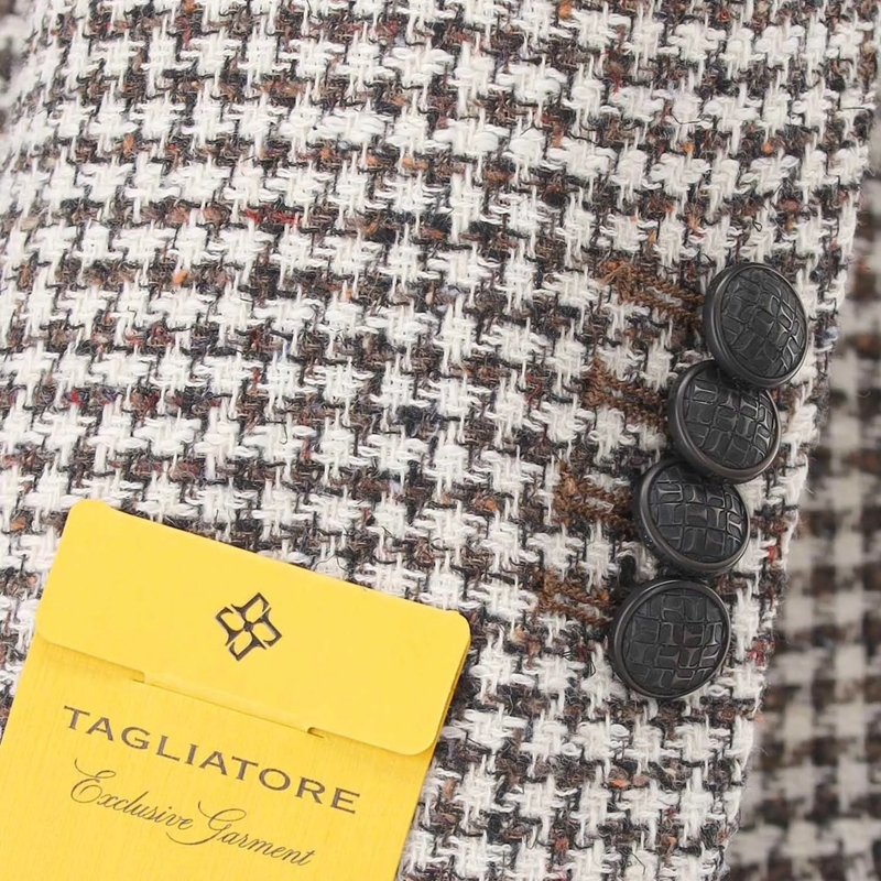 Tagliatore Veste de costume Sakko mit Hahnentrittmuster braun(Image 5)