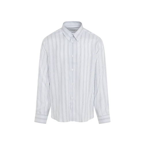 Lanvin Hemden Fitted Light Blue Silk Shirt Blue