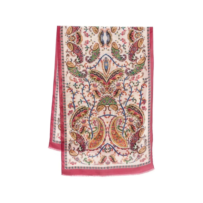 Etro Écharpe légère Intricate Multicolour Paisley And Floral Scarf Pink