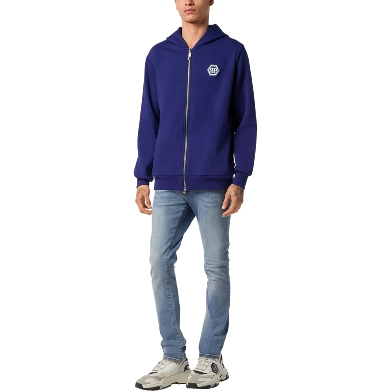 Philipp Plein Top Kapuzen-Sweatjacket Iconic Plein dunkel-blau(Image 4)