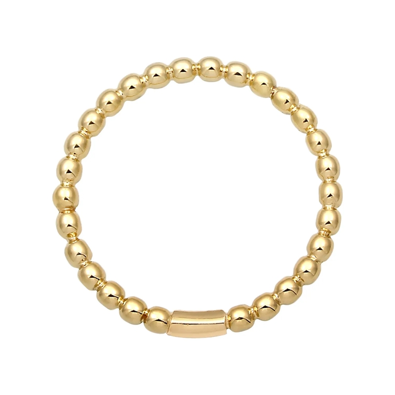 Elli Bandring Ring Basic Bandring Geo Minimal Ball Look 375 Gelb gold(Image 3)