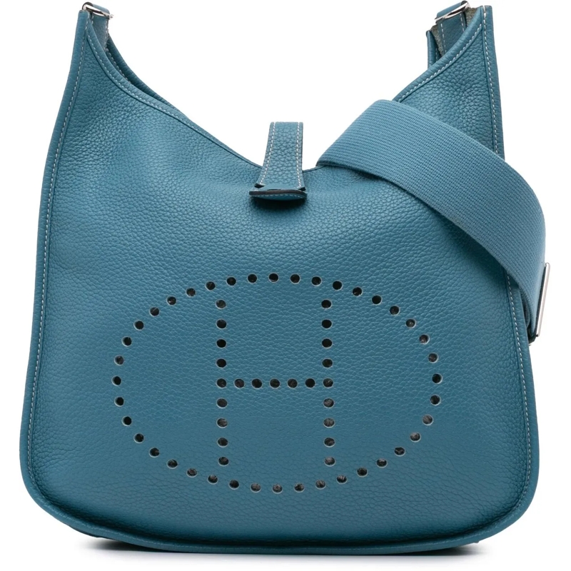 Hermès Schultertasche Clemence Evelyne III 29 blau