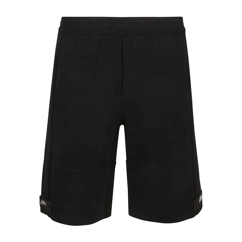 Alexander McQueen Casual Shorts Black Cotton Shorts With Adjustable Straps Black