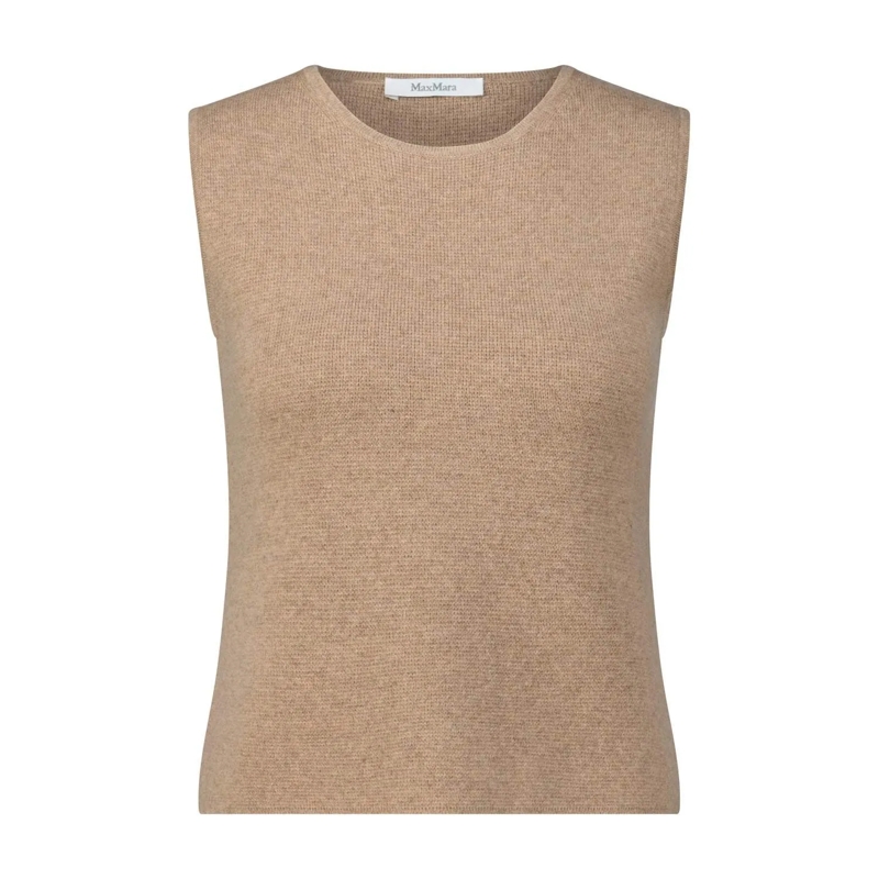 Max Mara Top Top Fosco mit Kaschmir Hellbraun