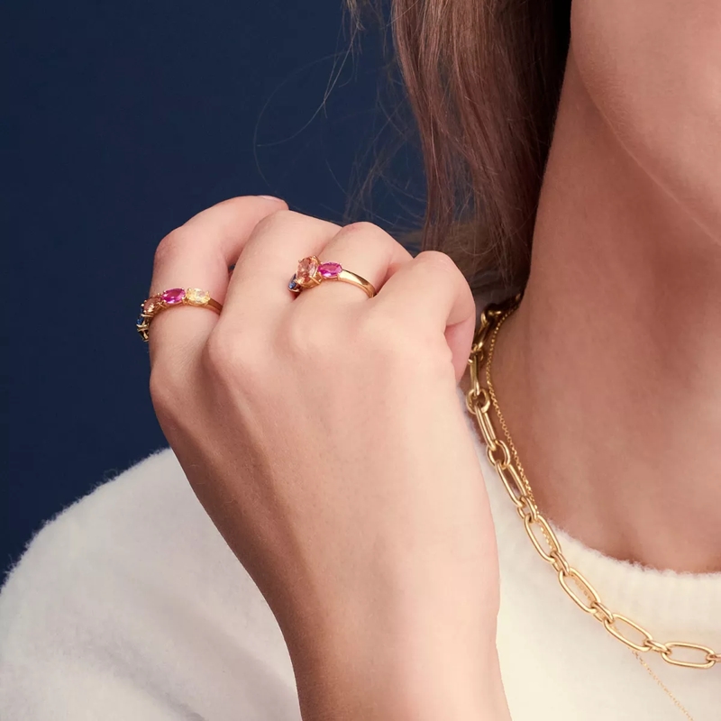 Sif Jakobs Jewellery Pavéring Ellisse Cinque Ring Gold(Image 2)