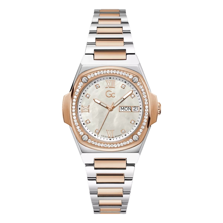 Coussin Shape Lady Silver Rose Gold Quartz Watch