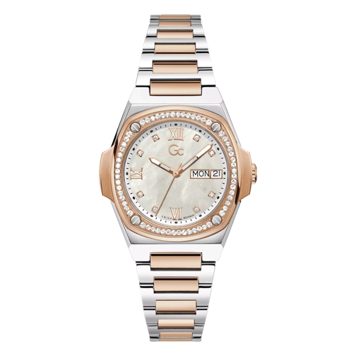 GC Coussin Shape Lady Silver & Rose Gold Quartz Watch