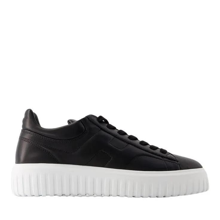 Thumbnail - Hogan Low-Top Sneaker - H-Stripes Allacciato Sneakers - Leather - Black - Gr. US_6_5 - in Schwarz - für Damen
