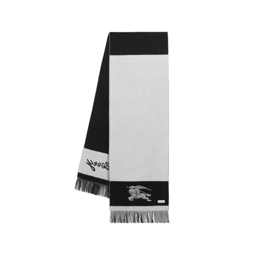 Burberry Knight Strip Scarf - Cashmere - White White Écharpe légère