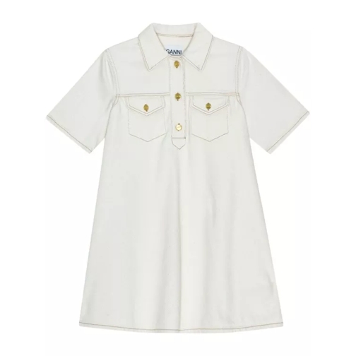 GANNI Organic Cotton Denim Minidress White 