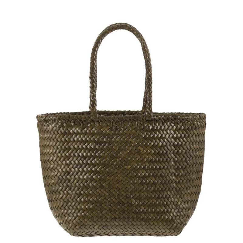 DRAGON DIFFUSION Fourre-tout Grace Basket Small - Woven Leather Bag Black