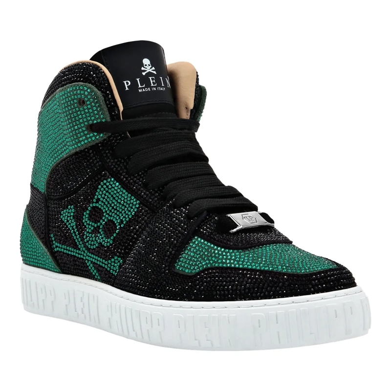 Philipp Plein Low-Top-Sneaker Hightop-Sneaker Notorious Mit Schmucksteinen grün