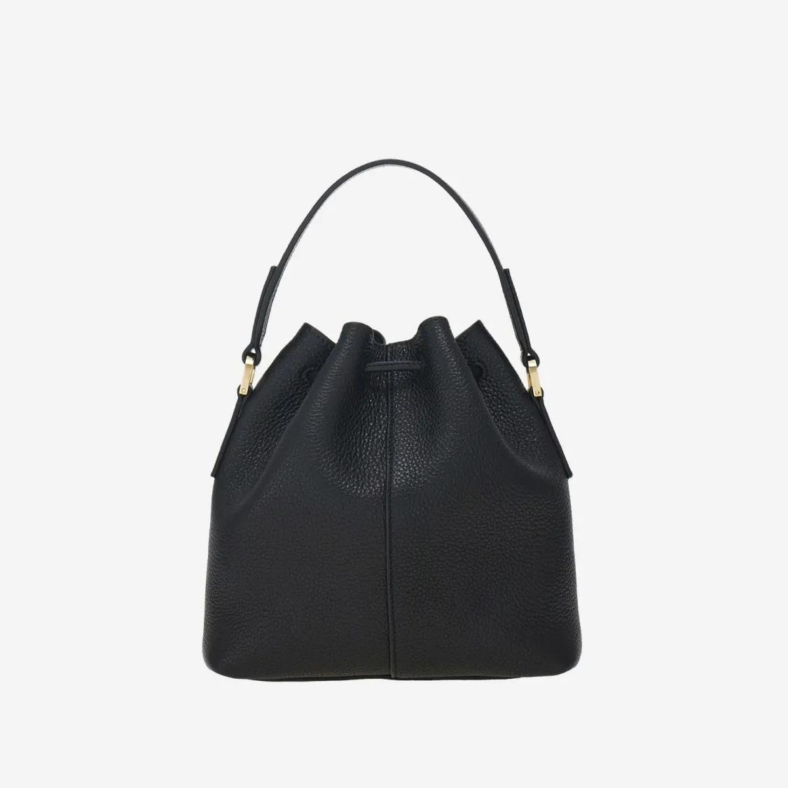 Salvatore Ferragamo Bucket bags Grained Leather Bucket Bag in zwart