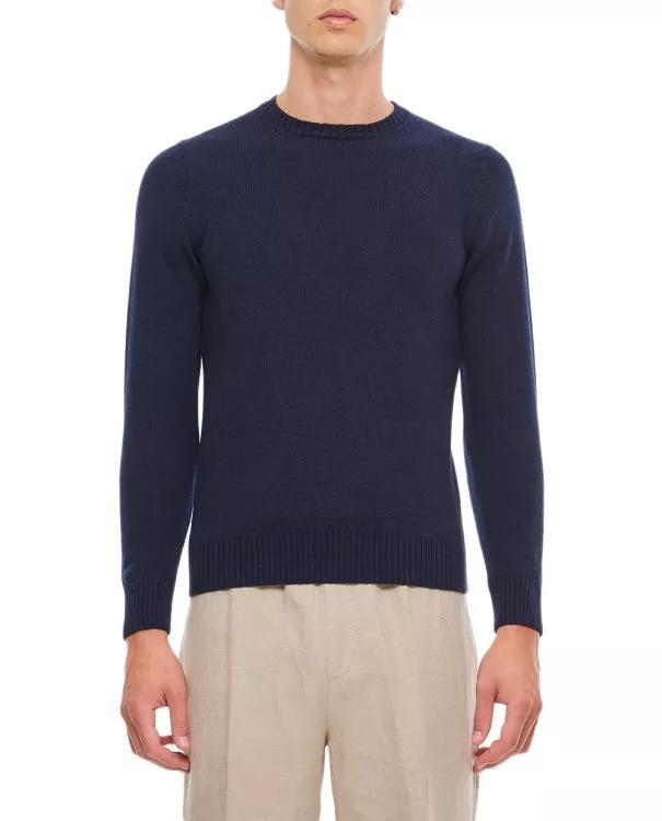 Thumbnail - Drumohr - Crewneck Cashemere Sweater - Größe 46 - blau