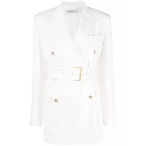 Golden Goose Double-Breasted Belted Blazer White 