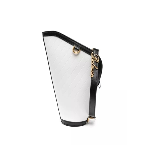 Balmain Colorblock Bucket Envelope Bag White/Black White Bucket Bag