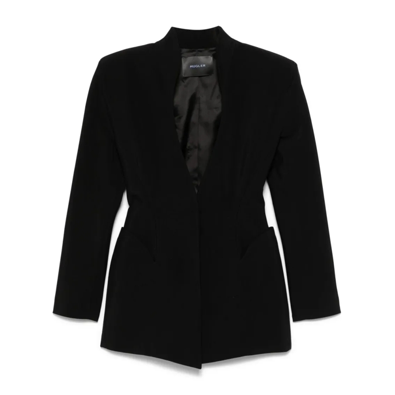Mugler Blazer Tailored Black Jacket Black