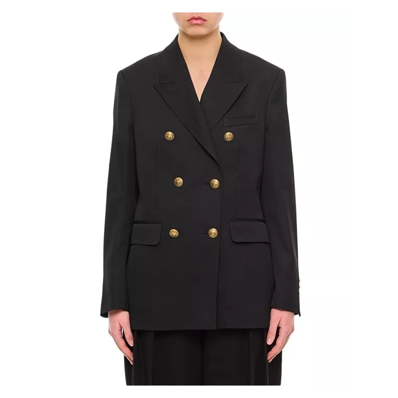 Golden Goose  Double Breasted Blazer With Gold Bottons Black