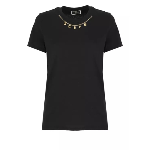 Elisabetta Franchi T-Shirt With Charms Black 
