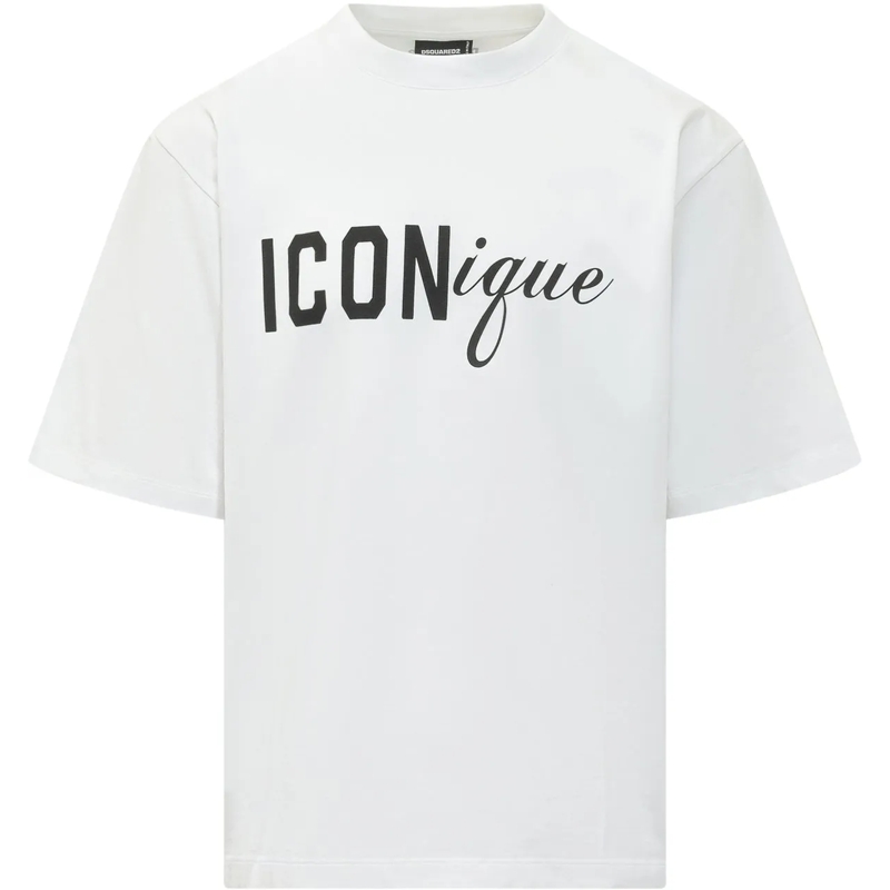 Dsquared2 T-shirt T-shirt Iconique Loose Fit con Stampa Logo weiß