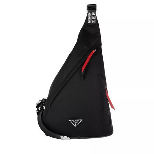 Prada New Vela Sling Backpack Nero/Fuoco Backpack