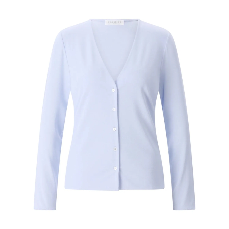 Kimmich Trikot Sommerjacke Leichte Jacke aus Viskose-Crêpe Hellblau