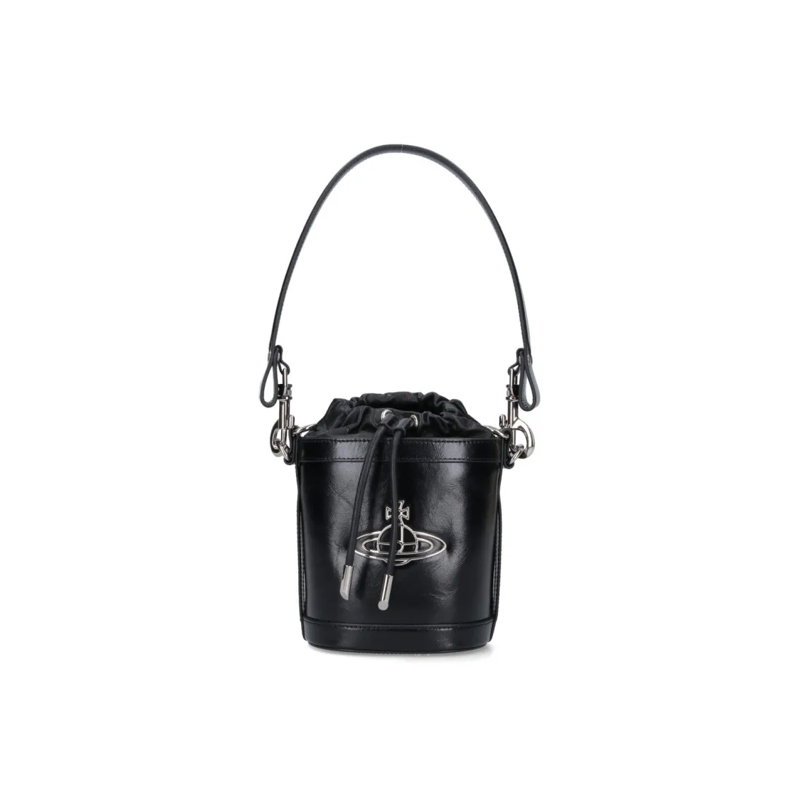 Vivienne Westwood Sac reporter Structured Bucket Bag With Drawstring Closure Black