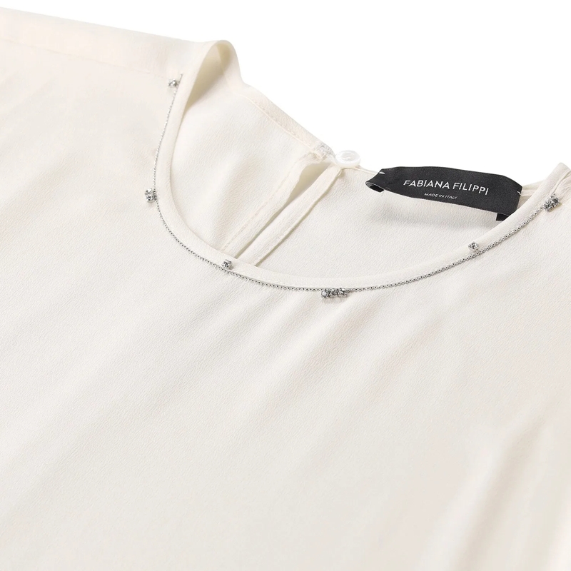 Fabiana Filippi T-Shirt T-Shirt mit Glitzerdetails weiß(Image 4)