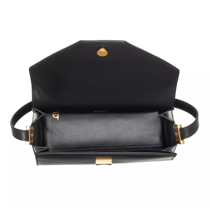 Bally Emblem Trapeze M Black Oro Vibrato | Shoulder Bag