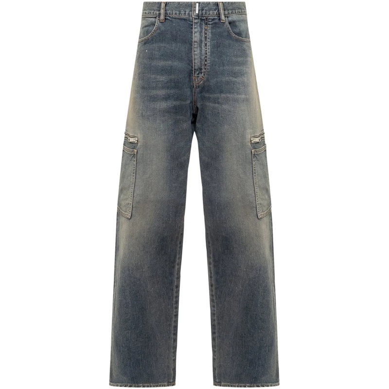Givenchy Jeans Boyfriend Jeans in Denim Cargo 4G blau
