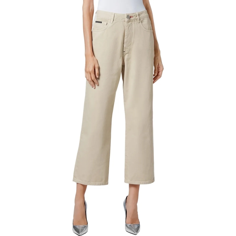 Philipp Plein Cropped-Jeans Jeans Loose Fit Iconic Plein beige(Image 3)
