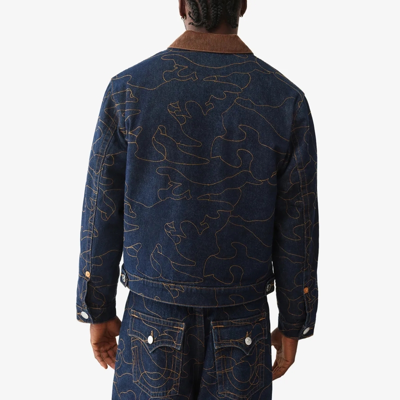 True Religion Daunenjacke Jeansjacke Oversized blau(Image 4)