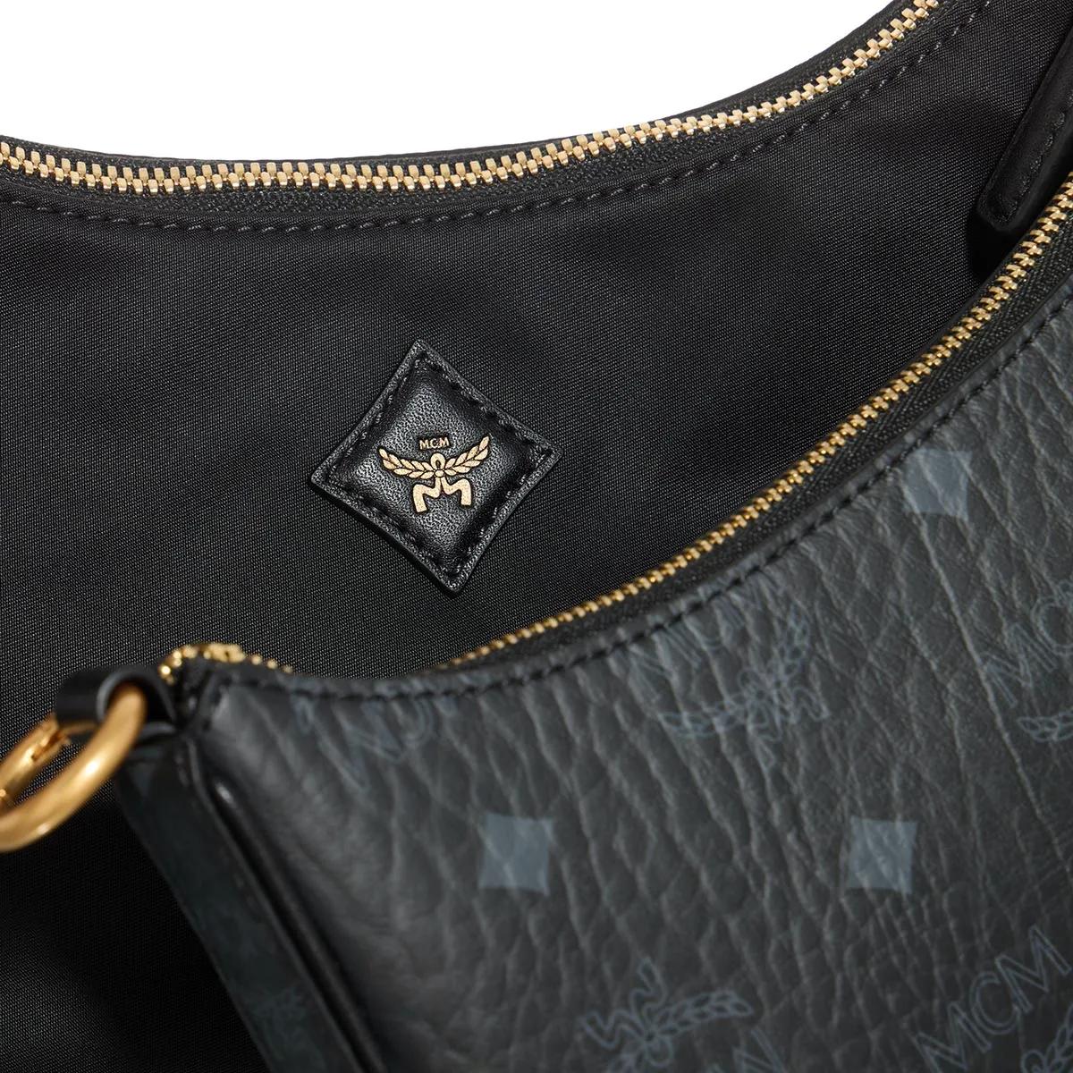 MCM Hobo bags Aren Vi Hobo Sml Bk in zwart