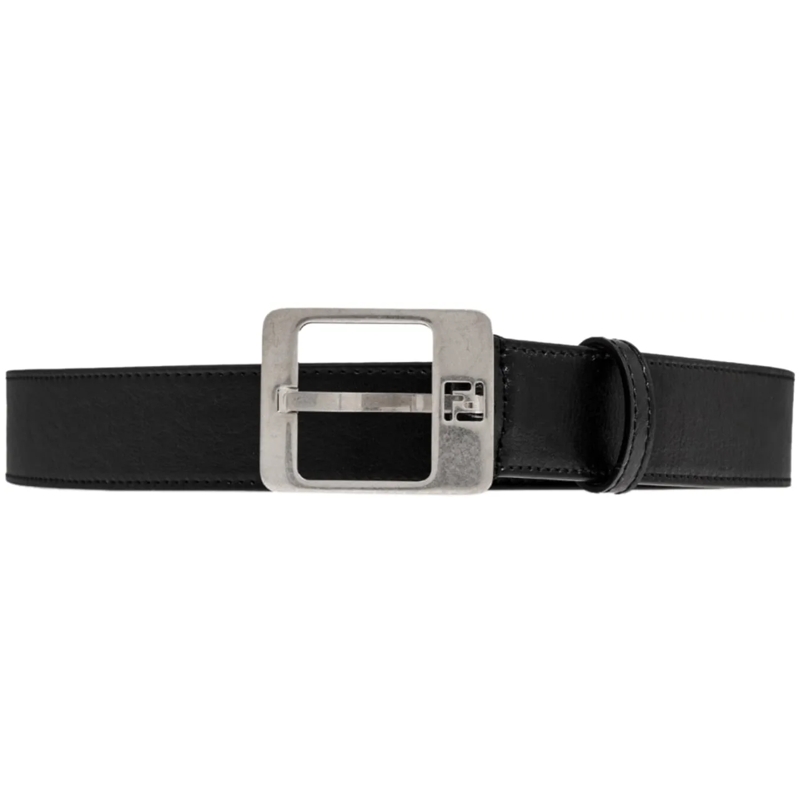 Fendi Ledergürtel Ff Monogram Buckle Leather Belt schwarz