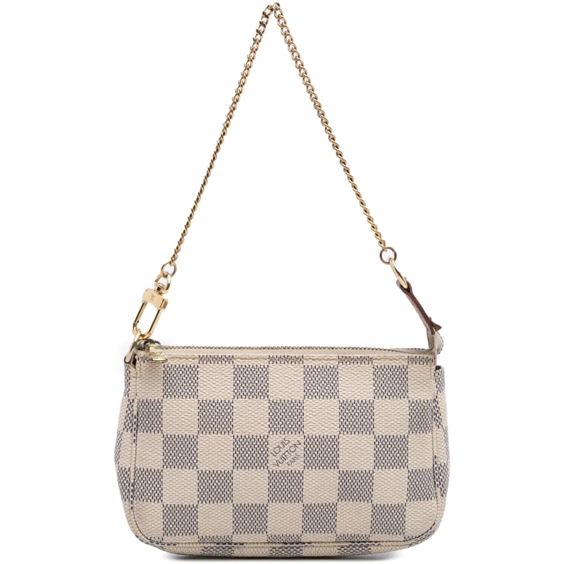 Louis Vuitton Fourre-tout Damier Azur Mini Pochette Accessoires weiß