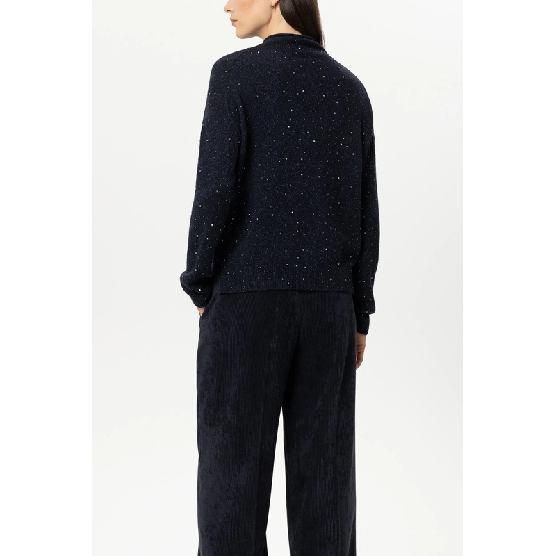 Luisa Cerano Trui Pullover aus Woll-Seide-Mix blau(Image 4)